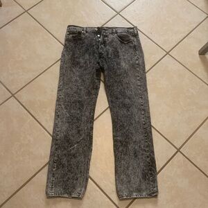 Men’s Black Acid Wash Levi 591 dungaree jeans 34/32 in mint shape